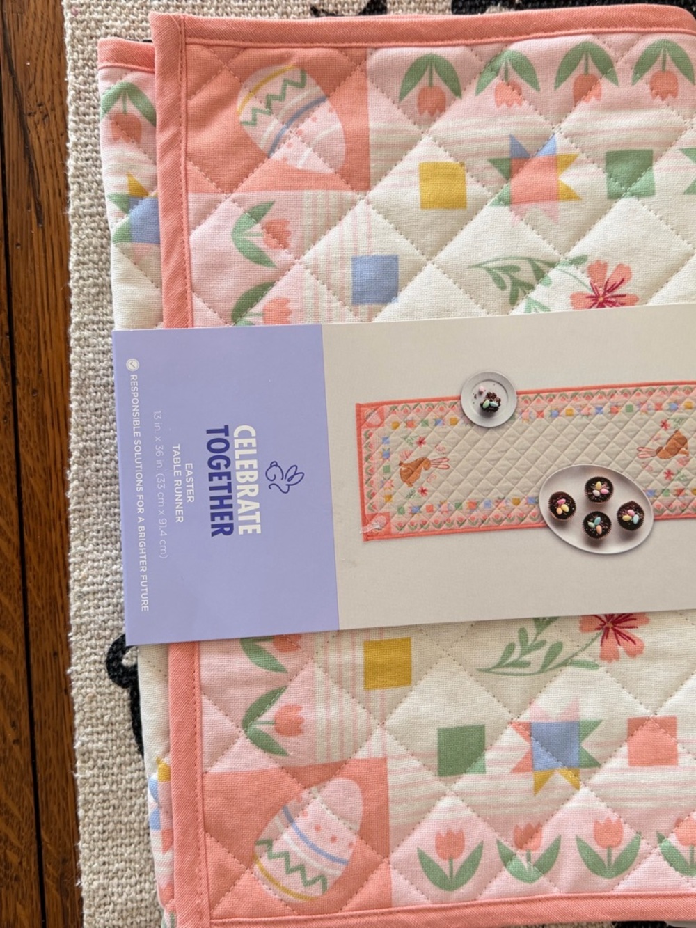 Celebrate Together Pink Quilted Easter Table Runner